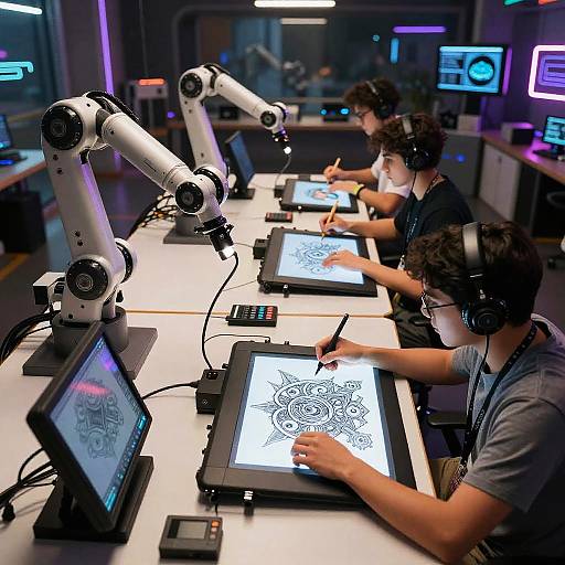 Cyberpunk AI-Powered Creative Workspace