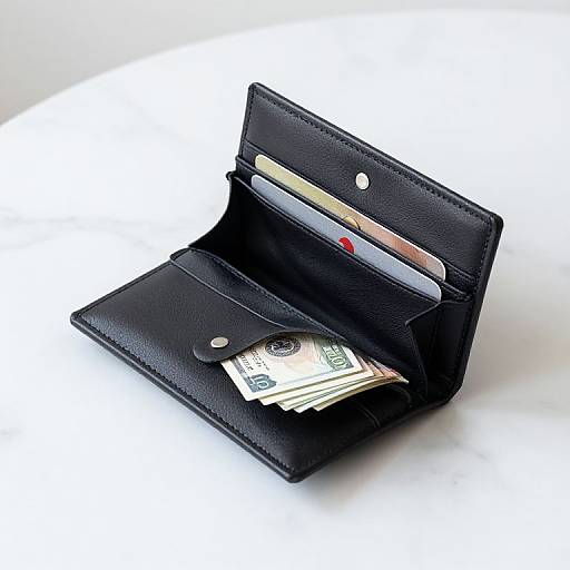 Minimalistic Leather Wallet with Cash