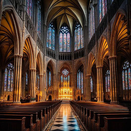 Ethereal Glow in Cathedral Interior