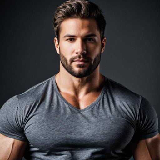 Muscular Male with Facial Hair Portrait