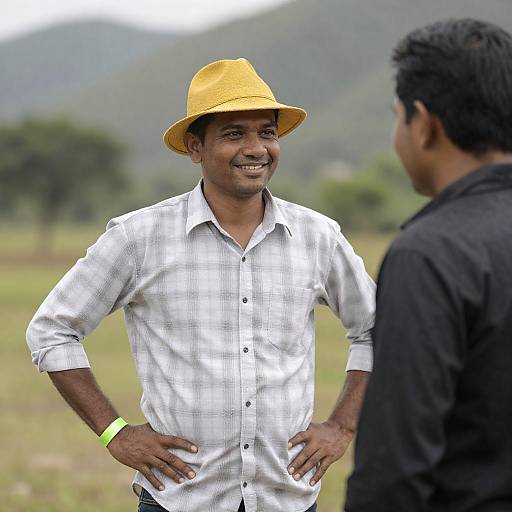 Outdoor Portrait of Two Men Smiling