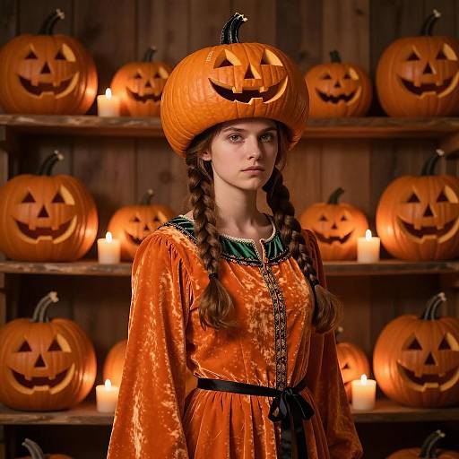 Halloween Elegance: Pumpkin Eater Portrait