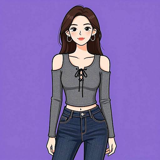 Stylish Woman in Casual Streetwear