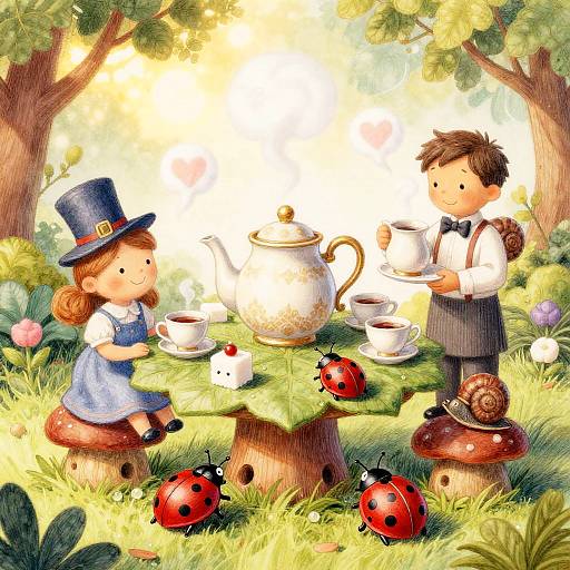 Whimsical Vintage Teapot Tea Party