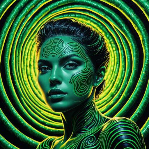 Surreal Woman with Emerald Skin Art Surreal Woman with Emerald Skin Art