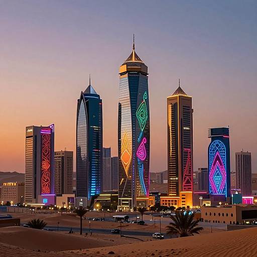 Futuristic Cyberpunk Desert Cityscape