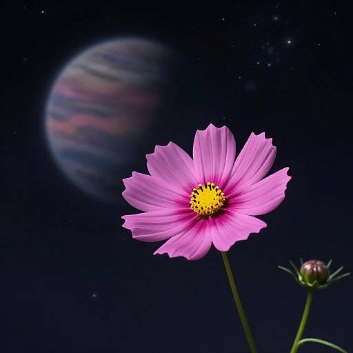 Vibrant Pink Cosmos in Space