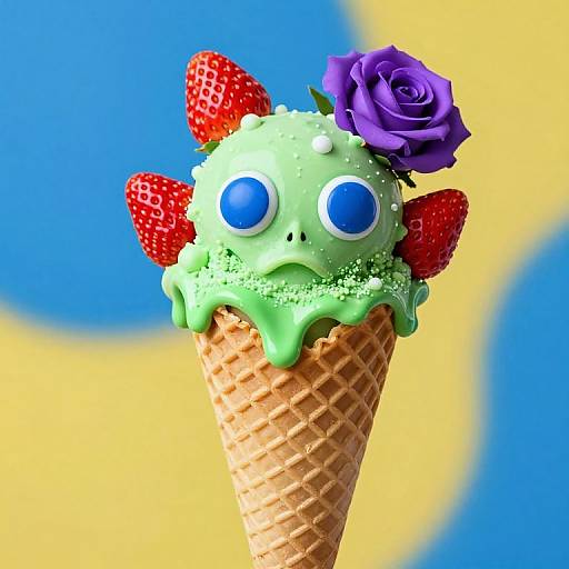 Whimsical Zombie Ice Cream Cone