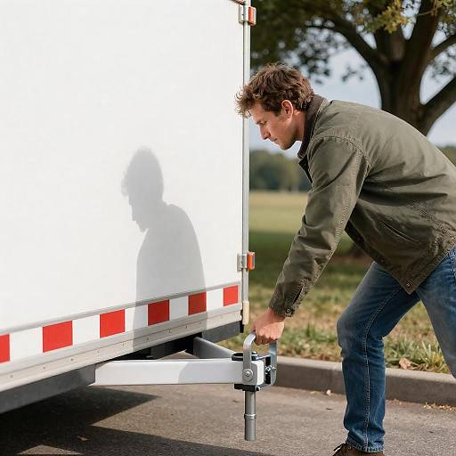 Cozy Outdoor Scene with Man and Trailer