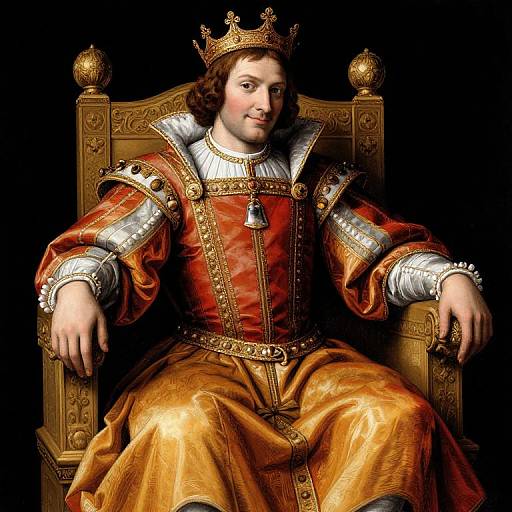 Arrogant Young Monarch on Throne