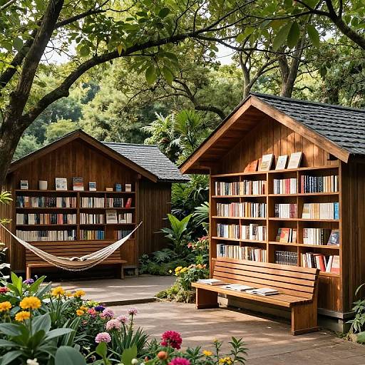 Nature-Embedded Serene Library Retreat