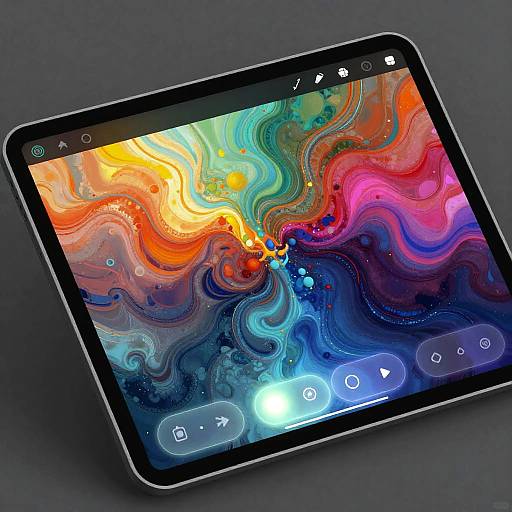 Futuristic AI Painting Tool on Digital Tablet