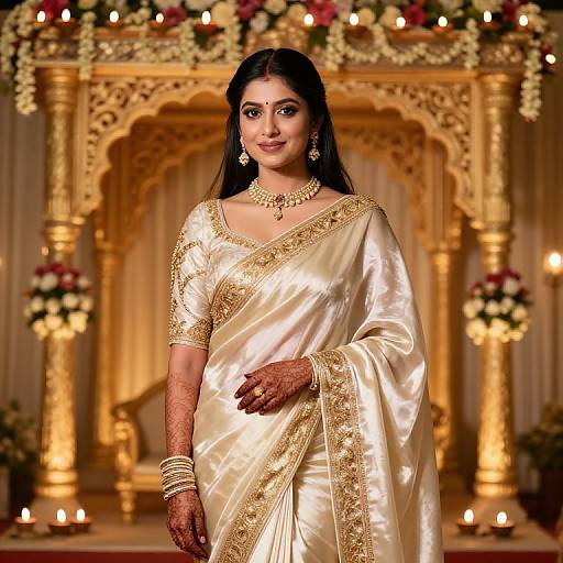 Elegant Bride in Silk Saree