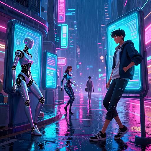 Cyberpunk City Nightlife Scene