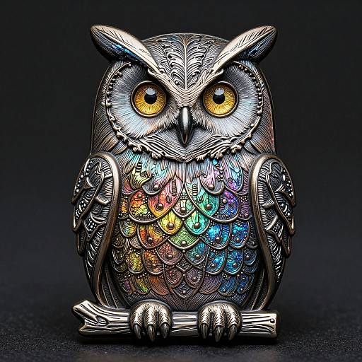 Hyper-Realistic Sage Owl Line Art