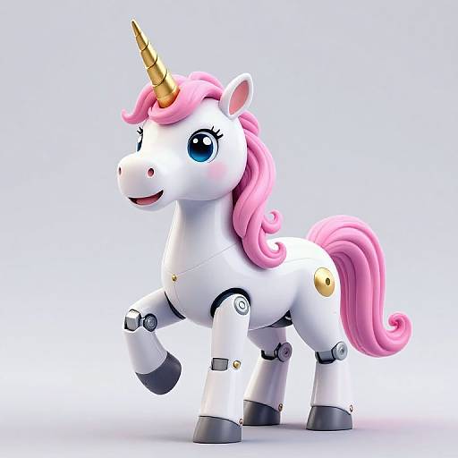 Whimsical Unicorn Robot Fantasy