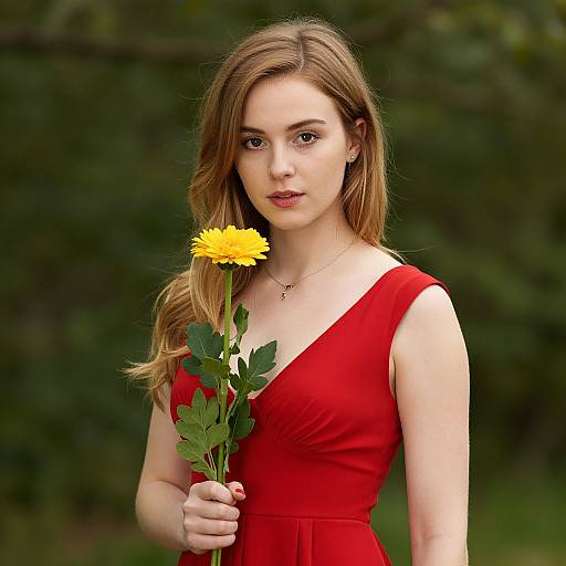 Victorian Carol Singer in Red Dress