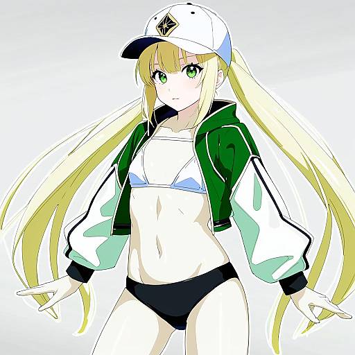 Illustration of Artoria caster (swimsuit) (first ascension) (fate), fate (series) in the style of Akino shuu