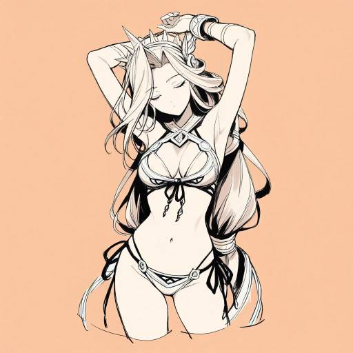 Swimsuit Sketch of Girl from Ys VIII