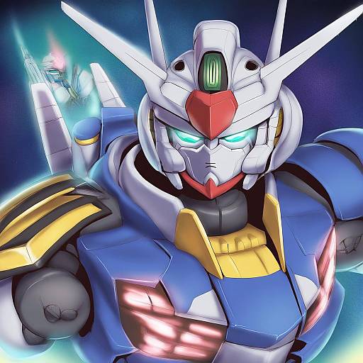 Illustration of Gundam aerial, gundam in the style of Orizen
