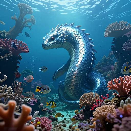 Surreal Underwater Mythical Encounter