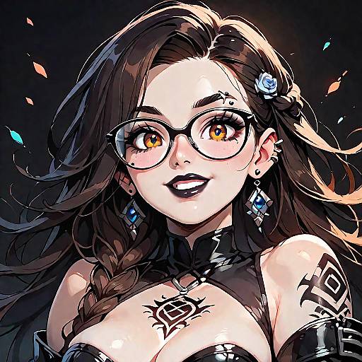 Stunning Goth Woman Portrait from Below