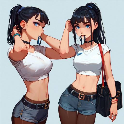 Stylish Girl with Jewelry and Shorts