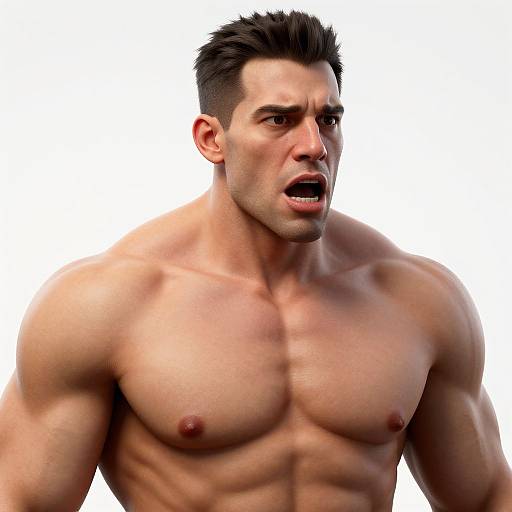 Hyperrealistic 3D Face in Pecs Meme