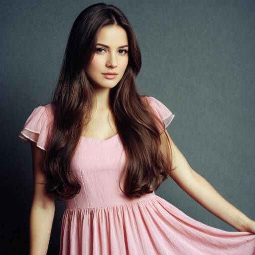 Young Woman in Pink Dress