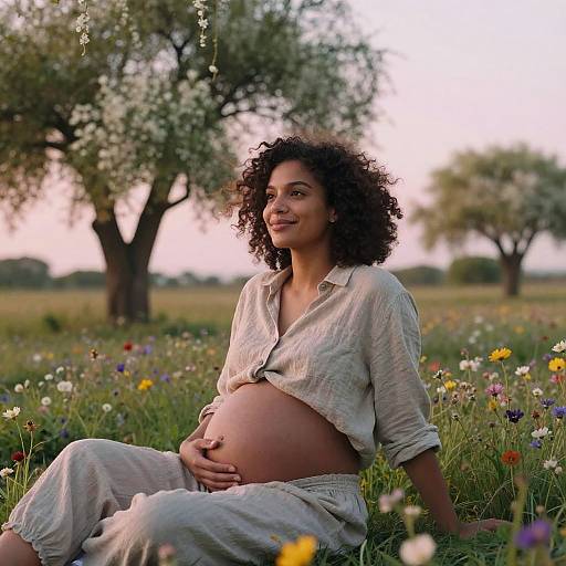 Hyperrealistic Portrait of Pregnant Woman