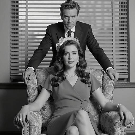 Elegant Couple in Vintage Black and White