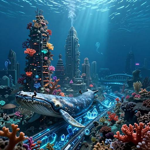 Bioluminescent Underwater Coral City