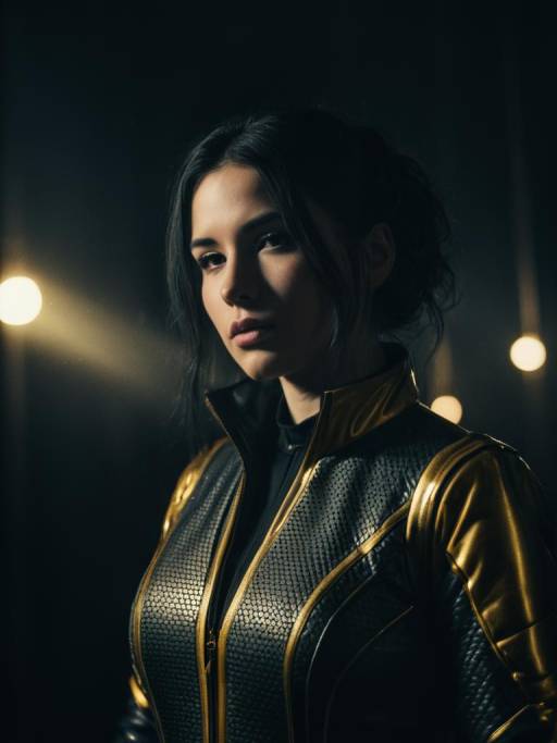 Woman in Futuristic Cosplay Costume