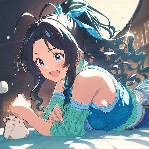 Illustration of Hamuzou, idolmaster in the style of Cosmic (crownclowncosmic)