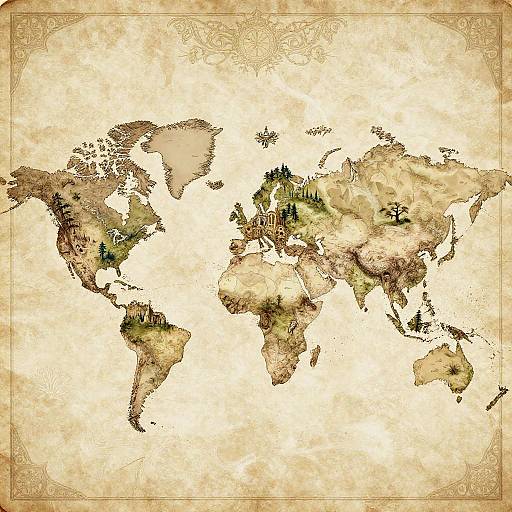 Elegant DnD Fantasy World Map