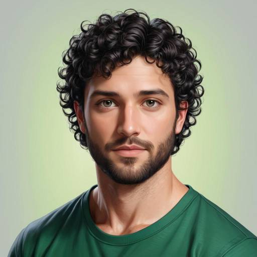 Portrait of young man with curly hair