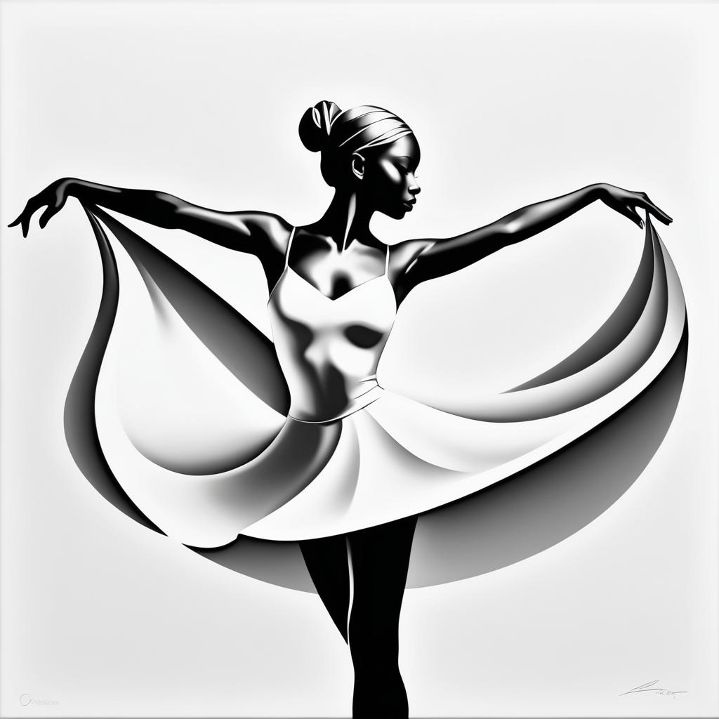 Minimalist Black and White Street Dancer