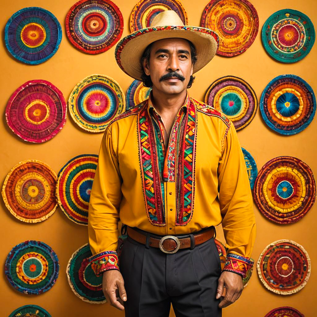 Vibrant Mexican Style Middle-Aged Man