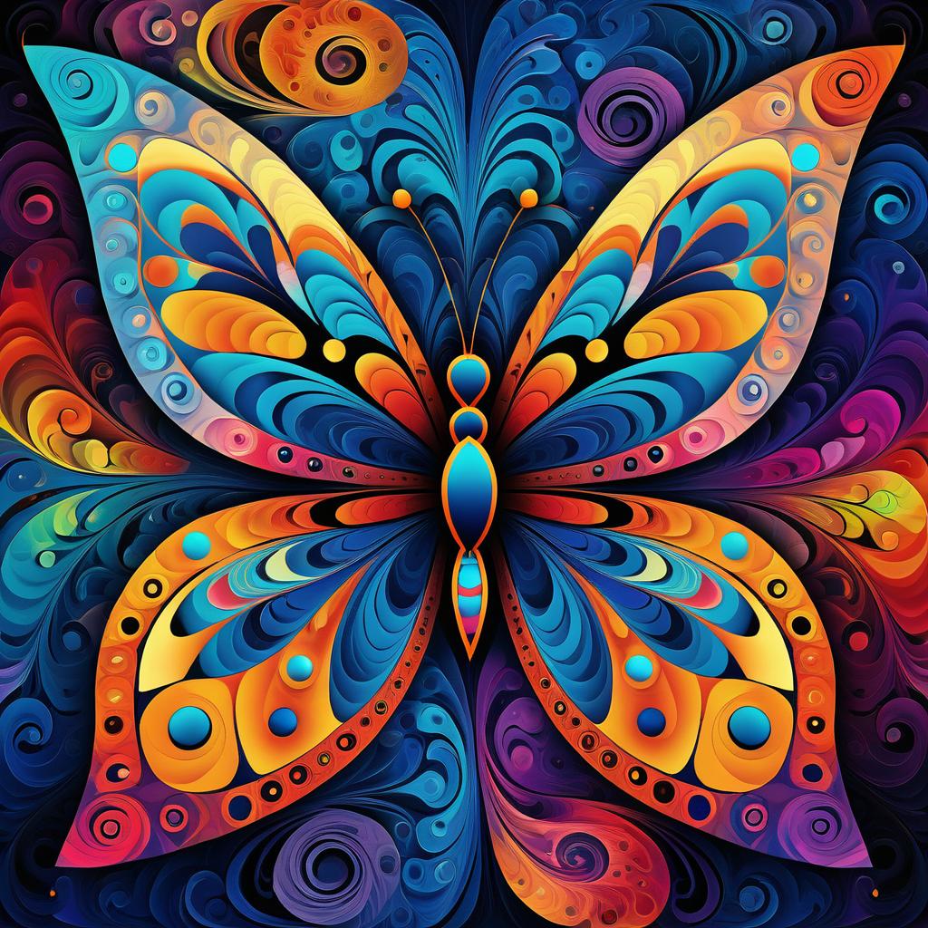 Surrealist Butterfly in Vibrant Colors