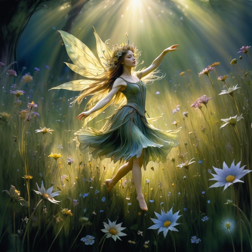 Enchanting Fairy Dance in Sunlit Meadow