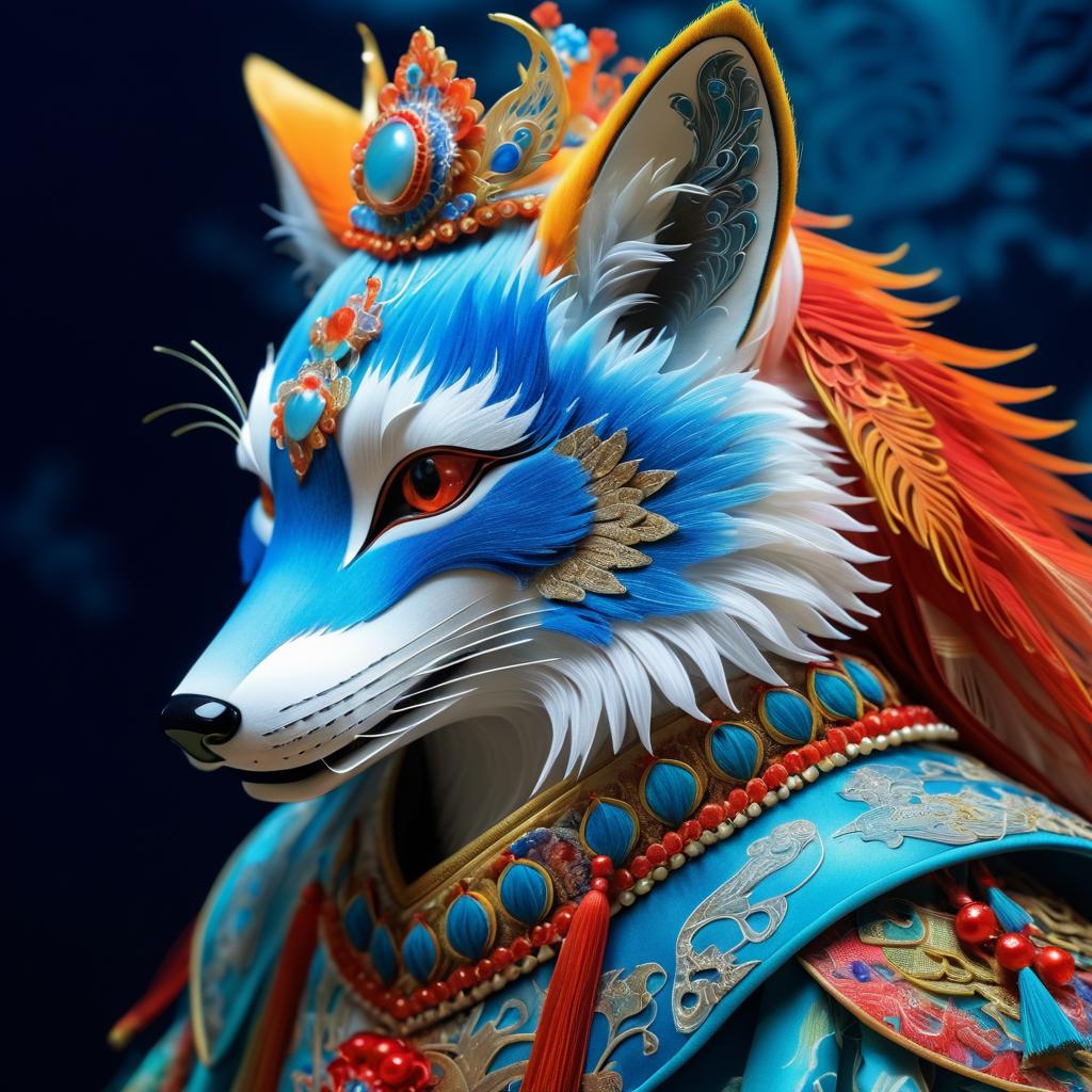 Regal Fox in Ancient Chinese Attire