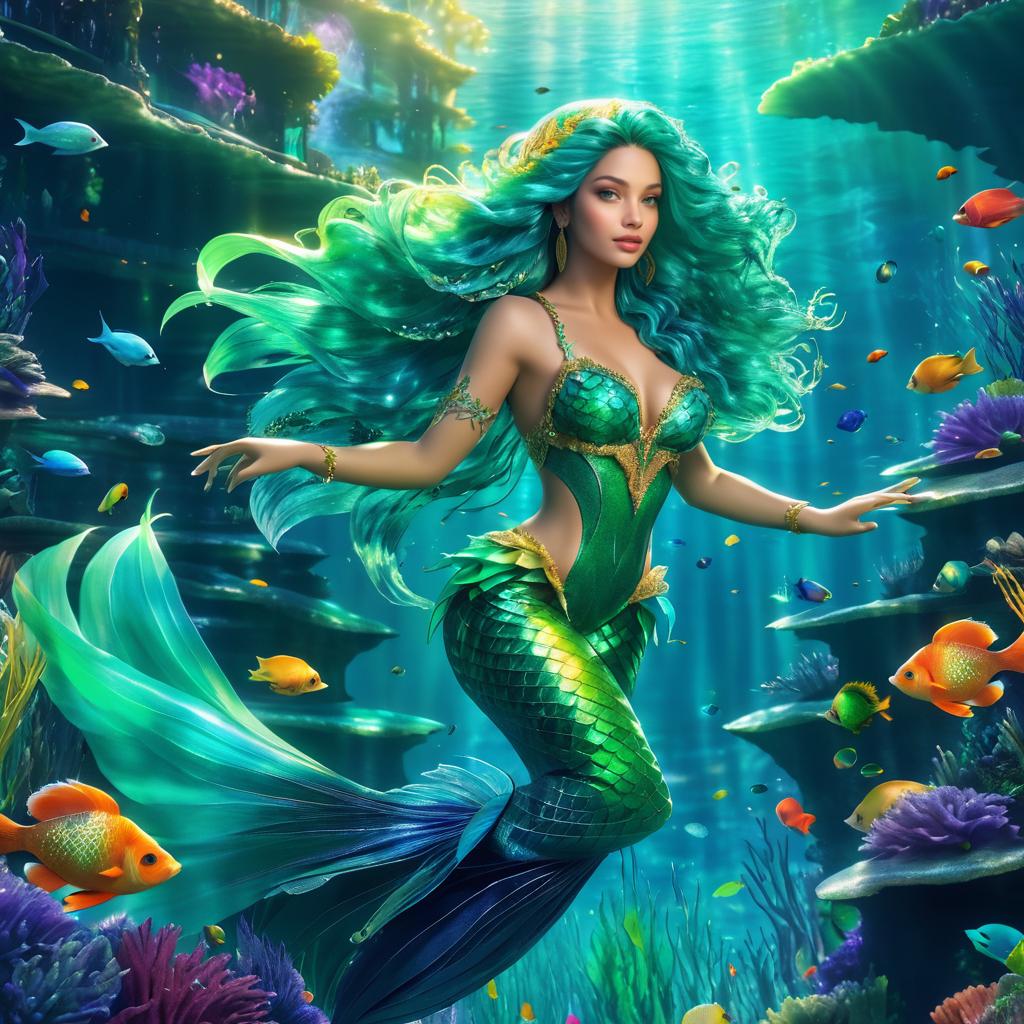 Enchanting Mermaid with Colorful Companions