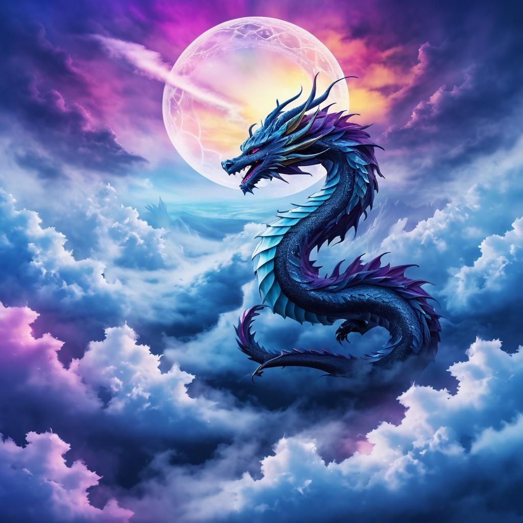 Majestic Dragon Soaring Above the Clouds