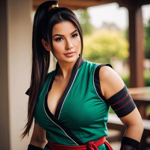 Lifestyle costume photo of Akali (legacy). Cosplay clothes