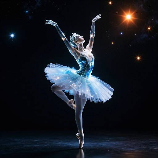 Glass Ballerina in Galactic Glow