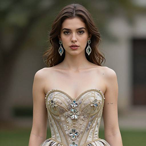 Latin Inspired Strapless Dress Portrait