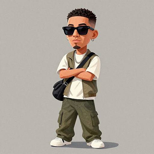 Caricature of Cocky Spanish Rapper