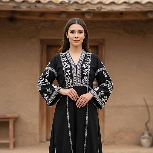 Graceful Woman in Traditional Embroidery