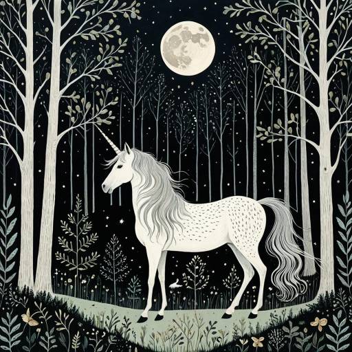 Mystical Unicorn Under Full Moon Mystical Unicorn Under Full Moon