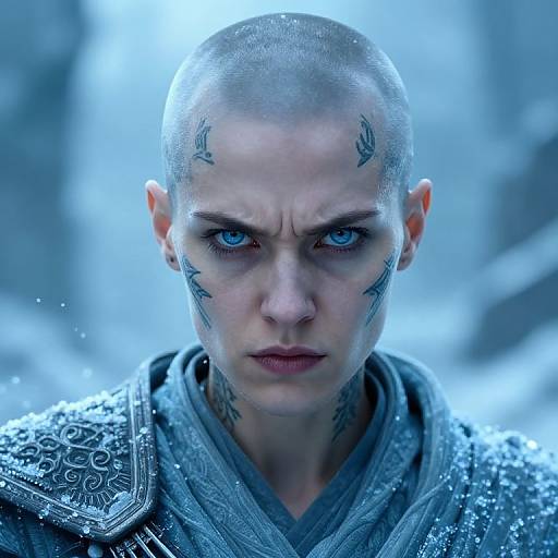 Ice-Themed Angry Female Monk